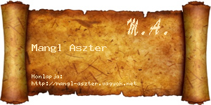 Mangl Aszter névjegykártya